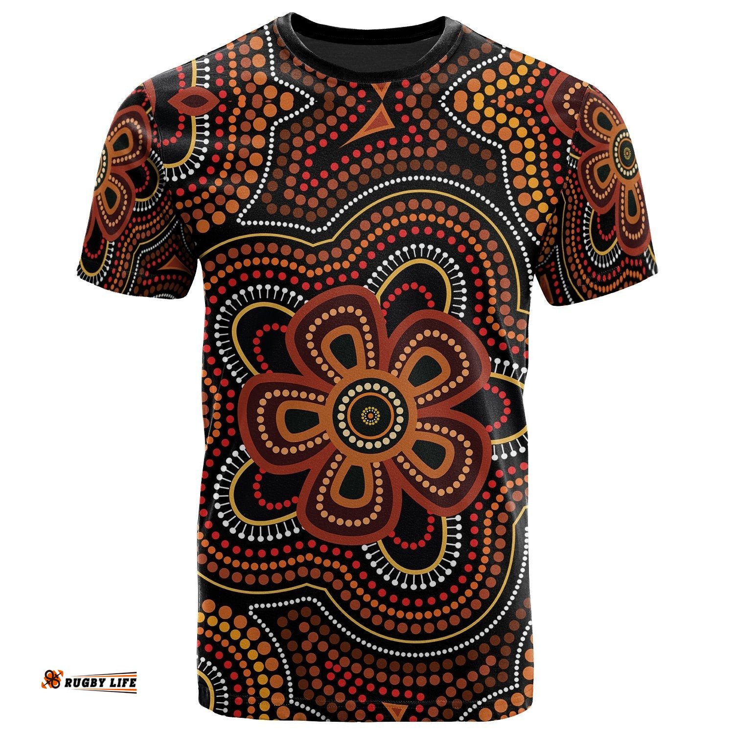 aboriginal t shirt aboriginal dot painting flowers style ver02