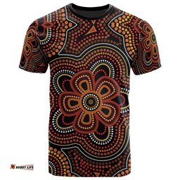 aboriginal t shirt aboriginal dot painting flowers style ver02
