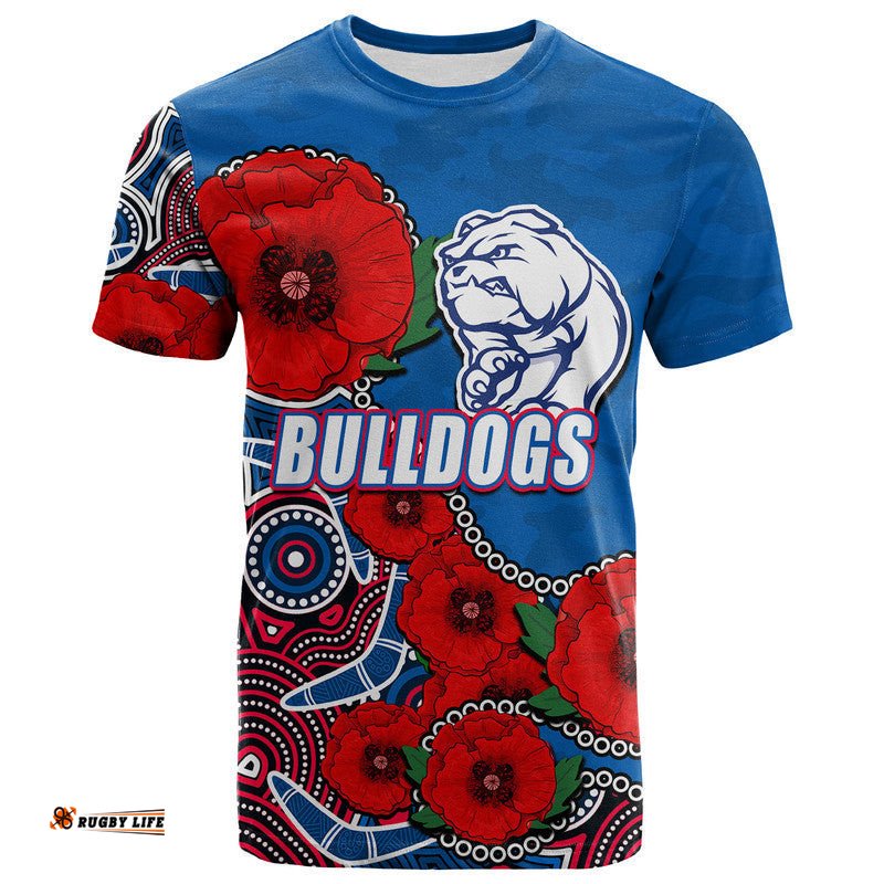 custom personalised anzac day afl bulldogs army mix aboriginal t shirt