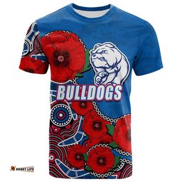 custom personalised anzac day afl bulldogs army mix aboriginal t shirt