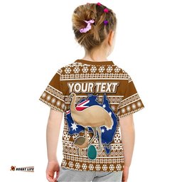 custom personalised australian emu christmas vibe with aboriginal dot painting style t shirt