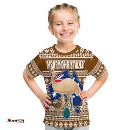 custom personalised australian emu christmas vibe with aboriginal dot painting style t shirt