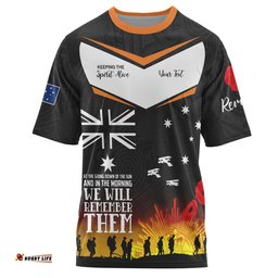 Amazing Aussie South Sydney Rabbitohs Anzac Custom T-shirt - Keeping the Spirit Alive T-shirt