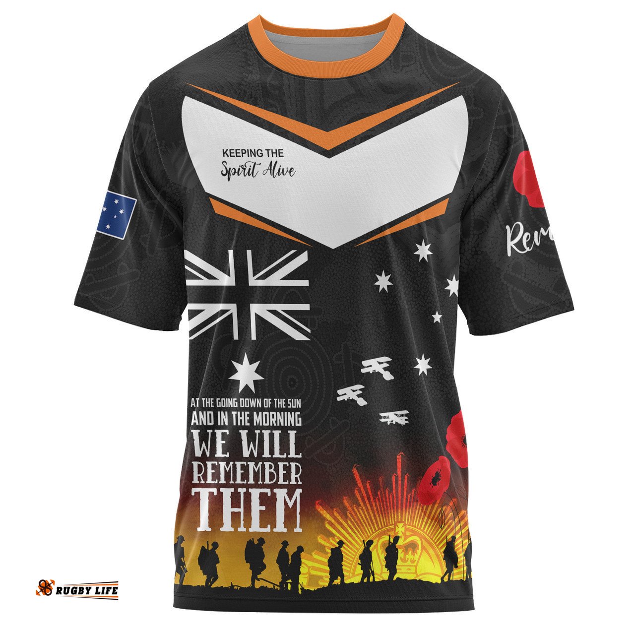 Amazing Aussie South Sydney Rabbitohs Anzac Custom T-shirt - Keeping the Spirit Alive T-shirt