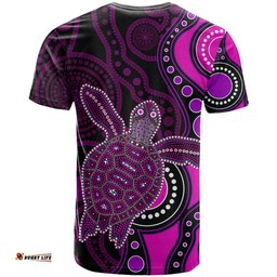 aboriginal turtle t shirt pink style