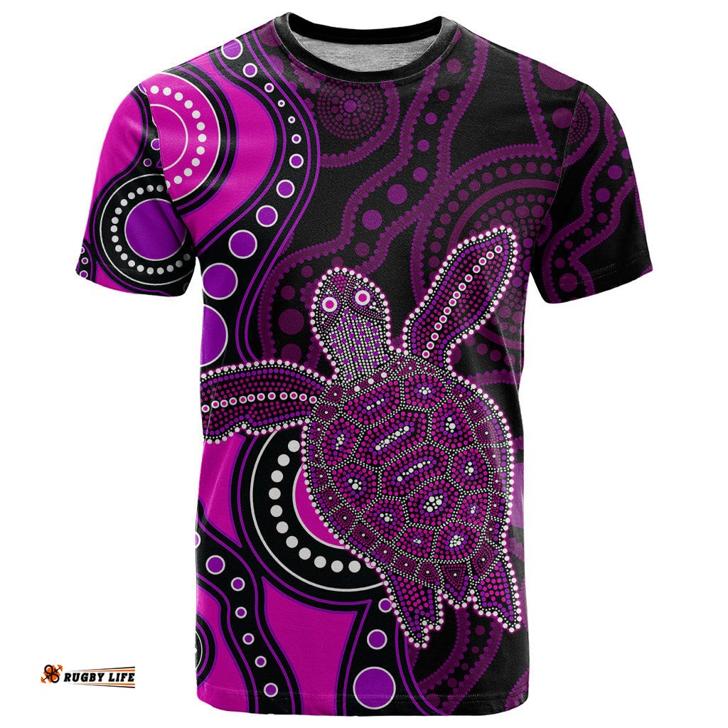 aboriginal turtle t shirt pink style