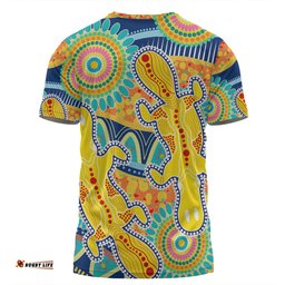 Amazing Aussie Australia Platypus Aboriginal T-shirt - Yellow Platypus With Aboriginal Art Dot Painting Patterns Inspired T-shirt