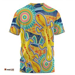 Amazing Aussie Australia Platypus Aboriginal T-shirt - Yellow Platypus With Aboriginal Art Dot Painting Patterns Inspired T-shirt