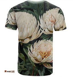 Amazing Aussie Australia Waratah T-shirt - White Waratah Flowers Fine Art Ver2 T-shirt