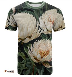 Amazing Aussie Australia Waratah T-shirt - White Waratah Flowers Fine Art Ver2 T-shirt