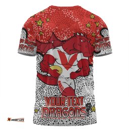Amazing Aussie St. George Illawarra Dragons Custom T-shirt - Team With Dot And Star Patterns For Tough Fan T-shirt
