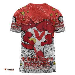 Amazing Aussie St. George Illawarra Dragons Custom T-shirt - Team With Dot And Star Patterns For Tough Fan T-shirt