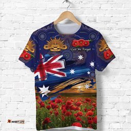 australia aboriginal anzac t shirt poppy vibes navy