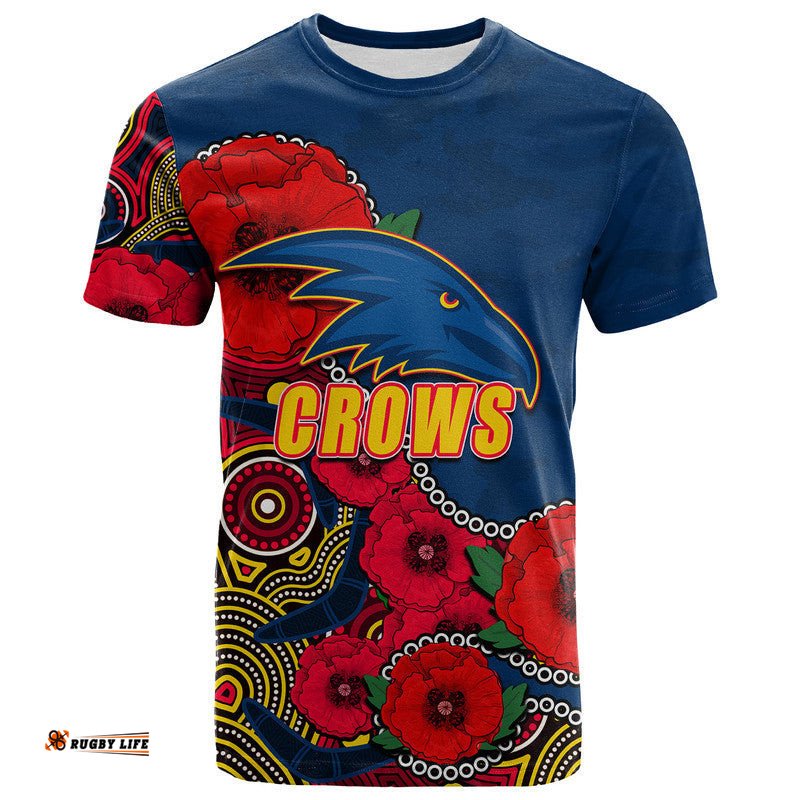custom personalised anzac day afl crows army mix aboriginal t shirt