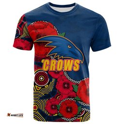 custom personalised anzac day afl crows army mix aboriginal t shirt