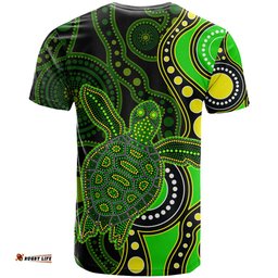 aboriginal turtle t shirt green style