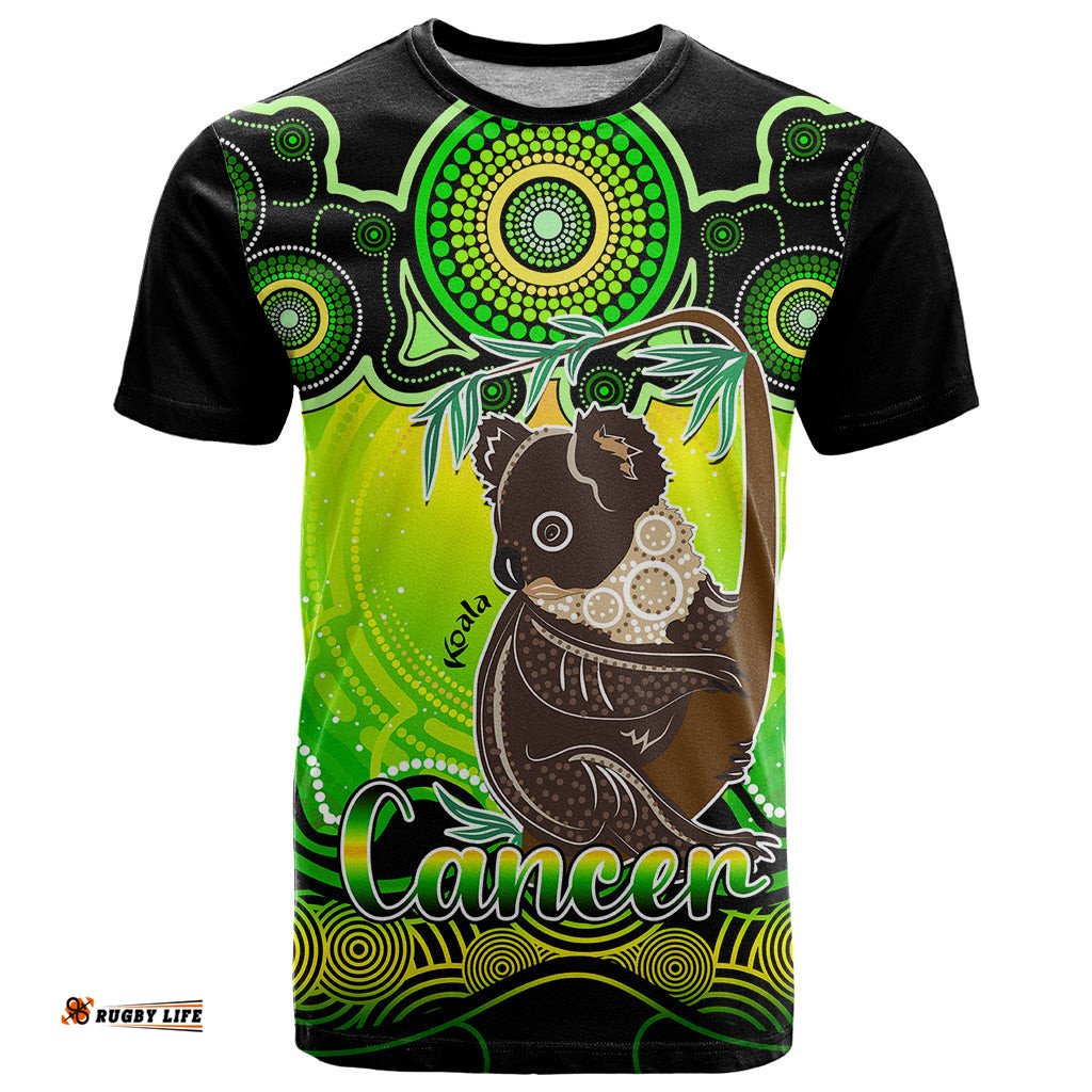 personalised australia cancer koala zodiac t shirt auz astrology aboriginal green