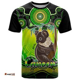 personalised australia cancer koala zodiac t shirt auz astrology aboriginal green