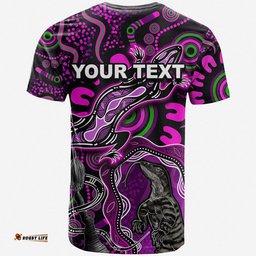 custom personalised aboriginal lizard t shirt pink color