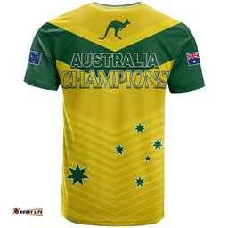 australia cricket t shirt go aussie champions