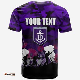 custom personalised afl anzac day t shirt freo army style