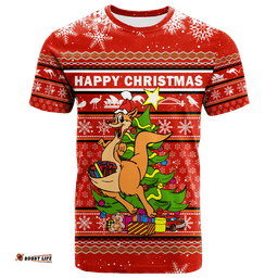 custom personalised australia christmas kangaroo aboriginal pattern t shirt
