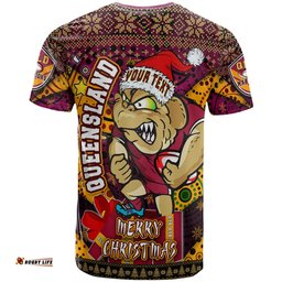 Amazing Aussie Cane Toads Christmas T-Shirt - Custom QLD Go Maroons Cane Toads Aboriginal Inspired With Snowflake T-Shirt