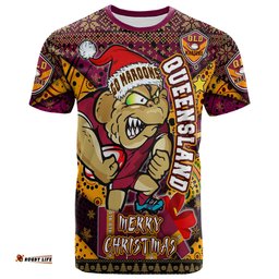 Amazing Aussie Cane Toads Christmas T-Shirt - Custom QLD Go Maroons Cane Toads Aboriginal Inspired With Snowflake T-Shirt