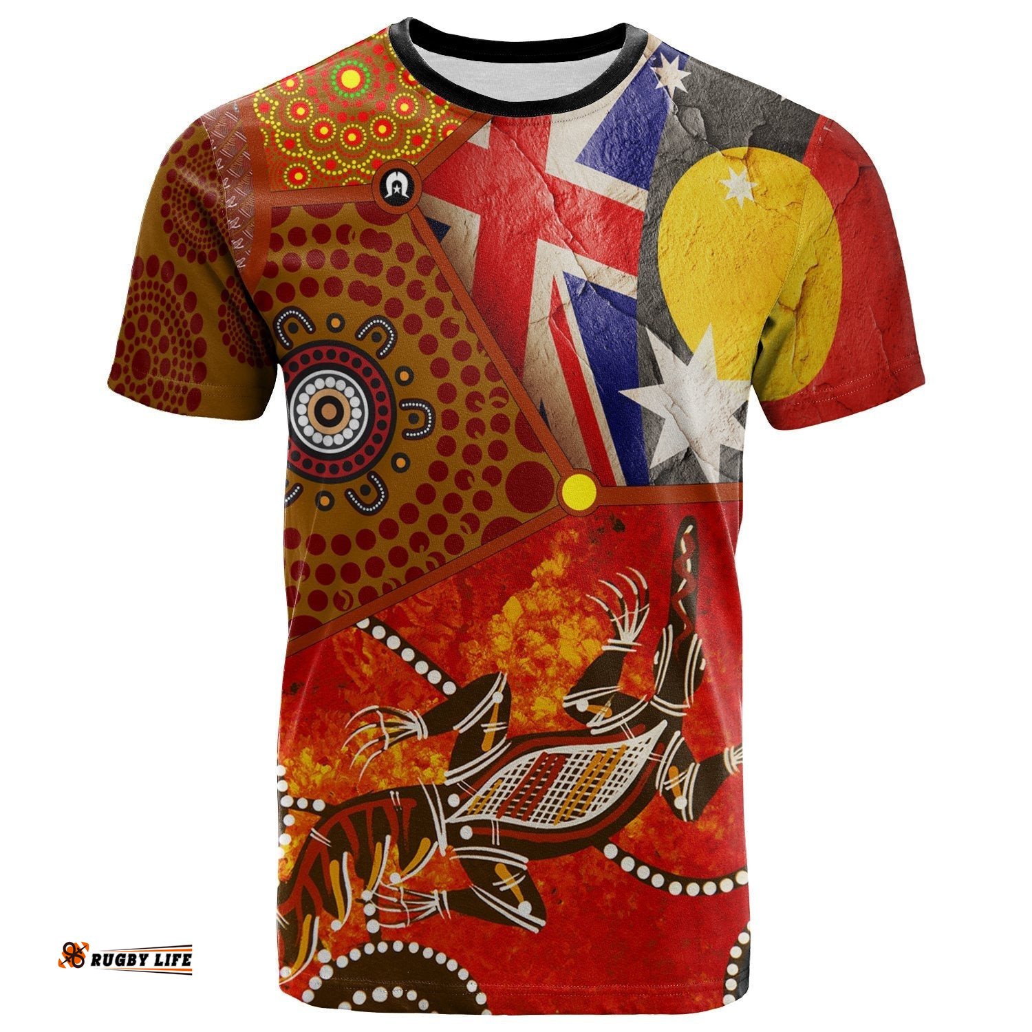 aboriginal t shirt aboriginal dot patterns flags crocodile