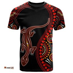 aboriginal t shirts aboriginal lizard with dot painting pattern