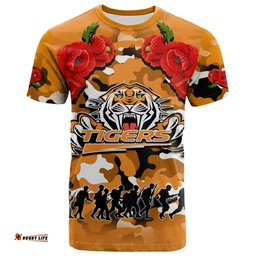 anzac day t shirt tigers army style