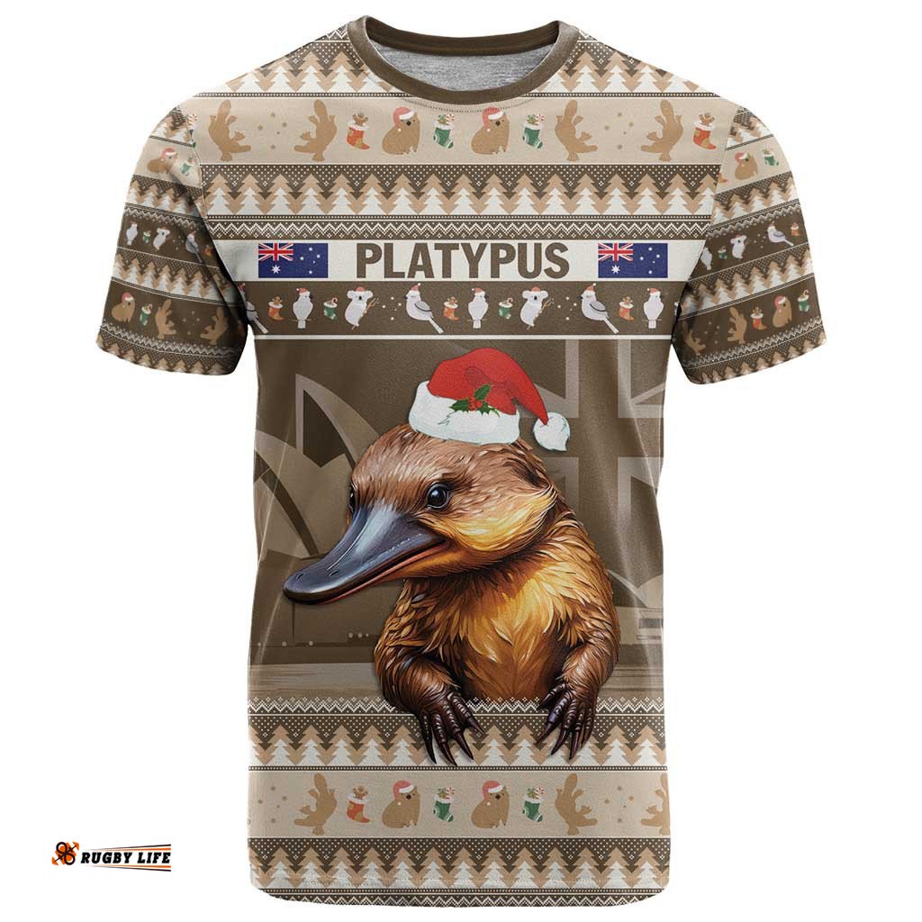 aussie platypus t shirt merry christmas