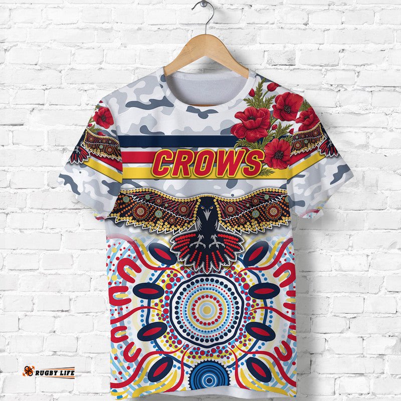 adelaide crows anzac t shirt indigenous vibes white