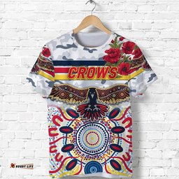 adelaide crows anzac t shirt indigenous vibes white