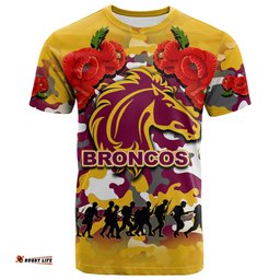 anzac day t shirt broncos army style no2