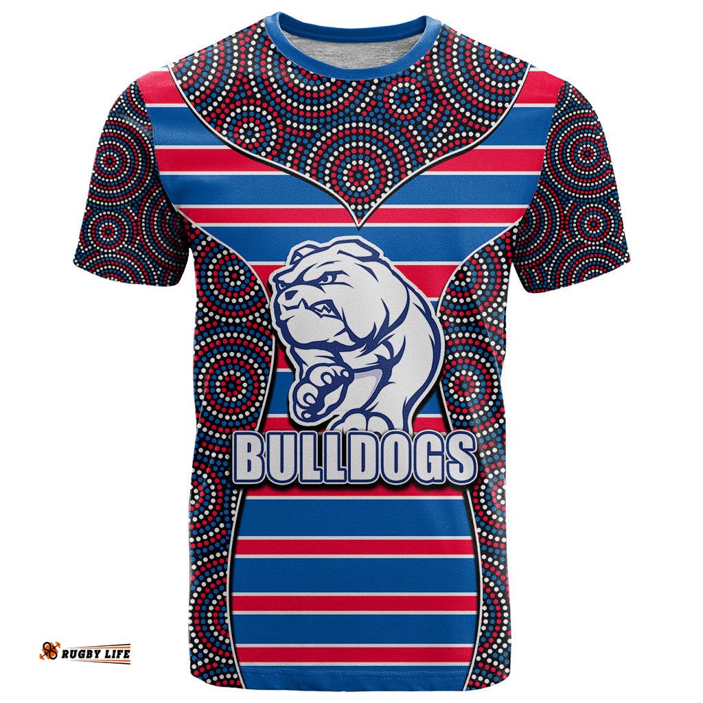 afl bulldogs t shirt mix dot aboriginal