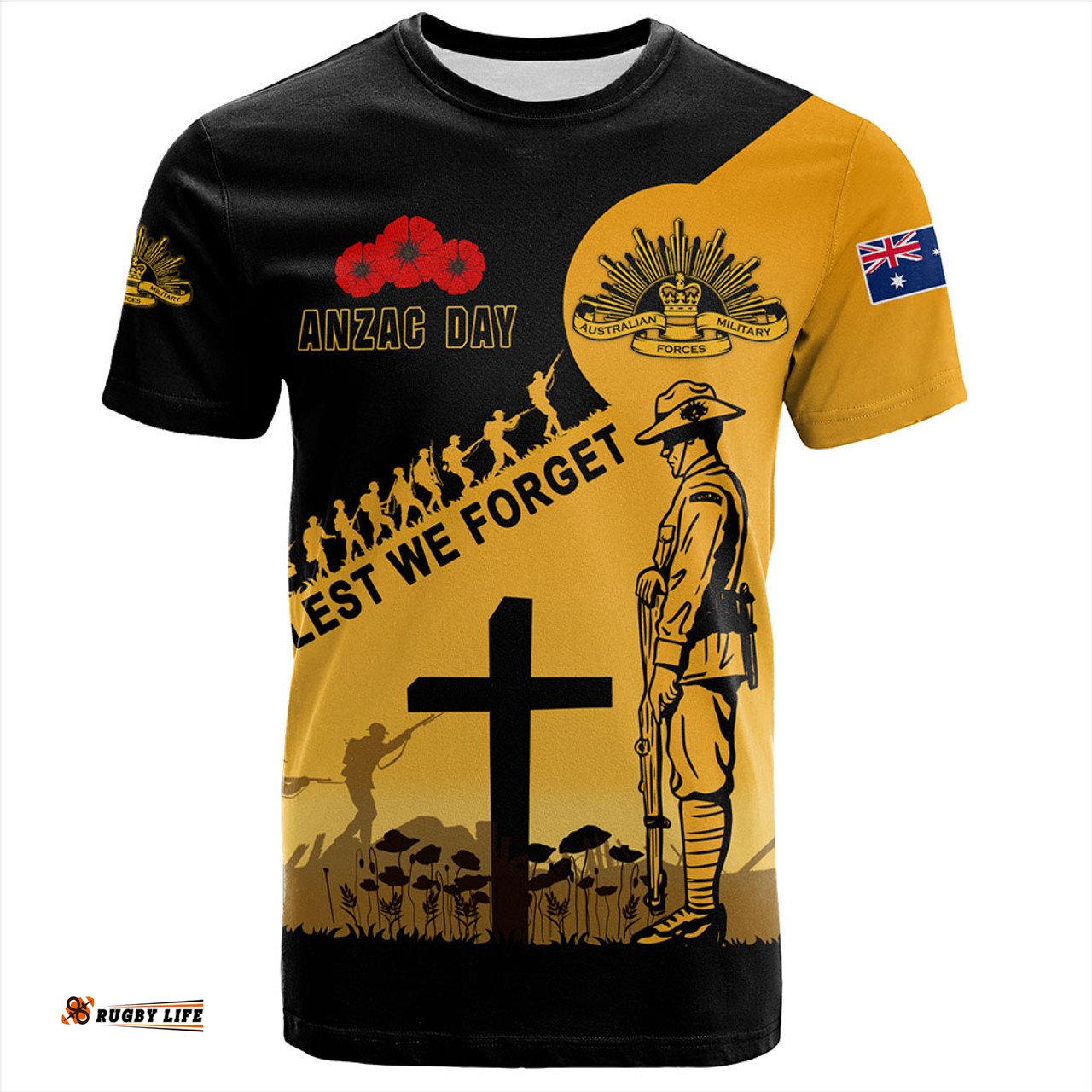 Amazing Aussie Australia T-Shirt Custom Anzac Day Soldiers Lest We Forget Poppy