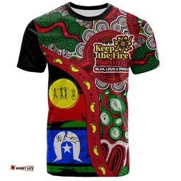 Amazing Aussie Australia T-Shirt Naidoc Week Indigenous Culture Inspired Dot Art Painting With Hunting