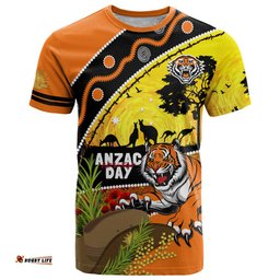tigers rugby anzac day t shirt wests mascot rosemary starry night