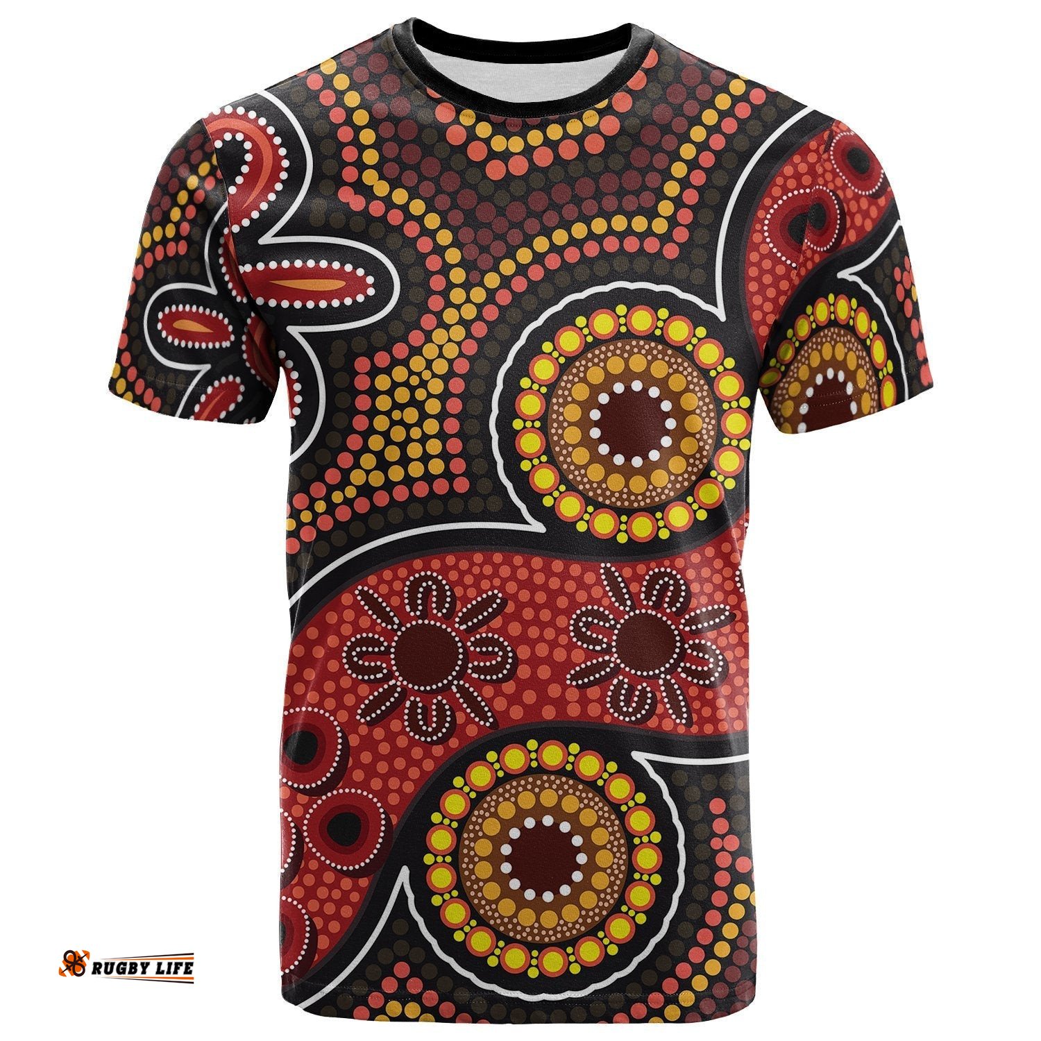 aboriginal t shirt indigenous circle dot painting style