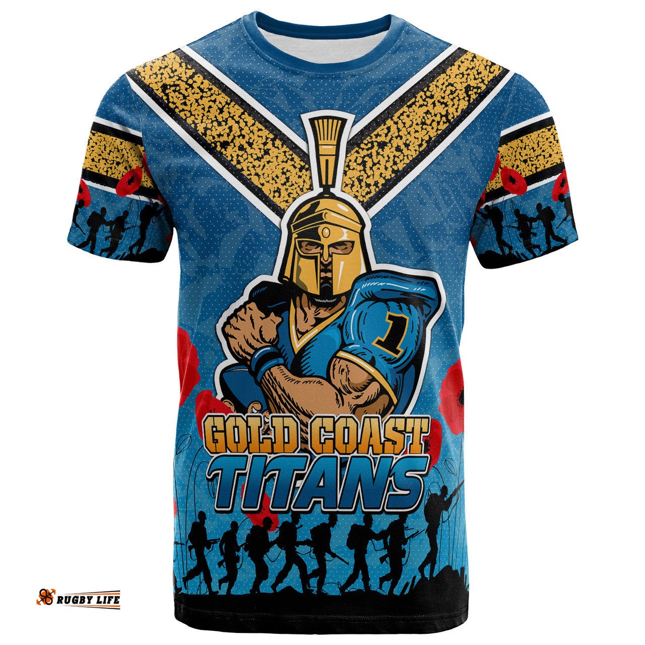 titans rugby t shirt custom anzac titans t shirt