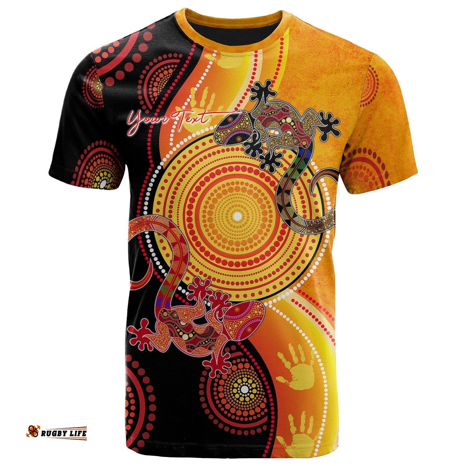 aboriginal personalised t shirts couple aboriginal lizards