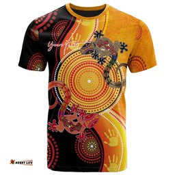 aboriginal personalised t shirts couple aboriginal lizards