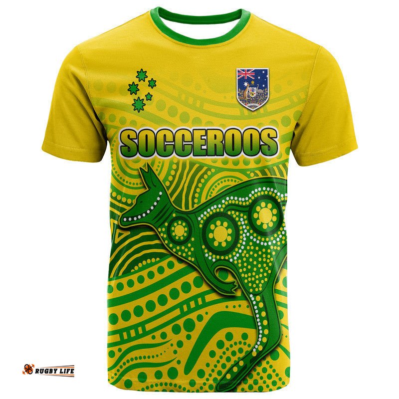 australia aboriginal soccer t shirt kangaroo socceroos art style