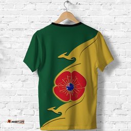 anzac t shirt lest we forget poppy map kangaroo