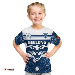custom text and number geelong football naidoc 2023 t shirt cats for our elders indigenous art