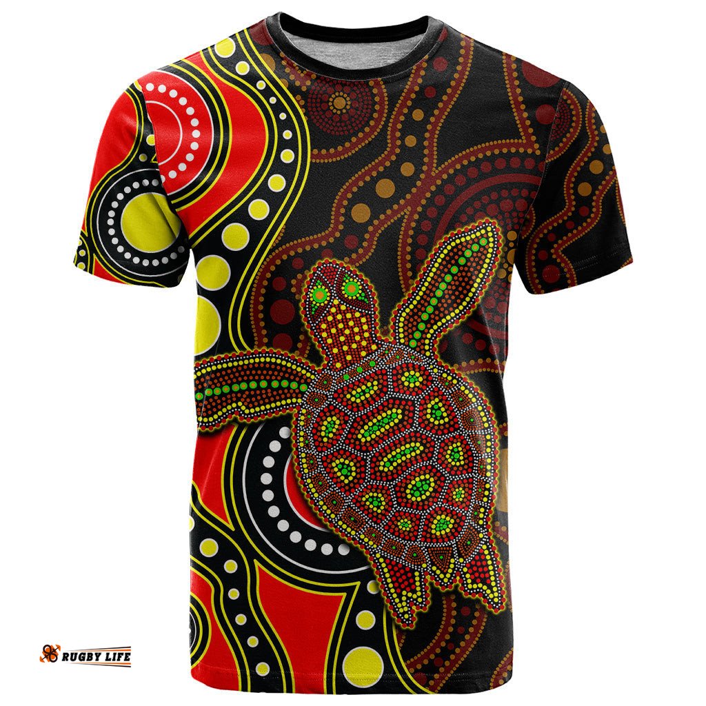aboriginal turtle t shirt red style