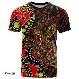 aboriginal turtle t shirt red style
