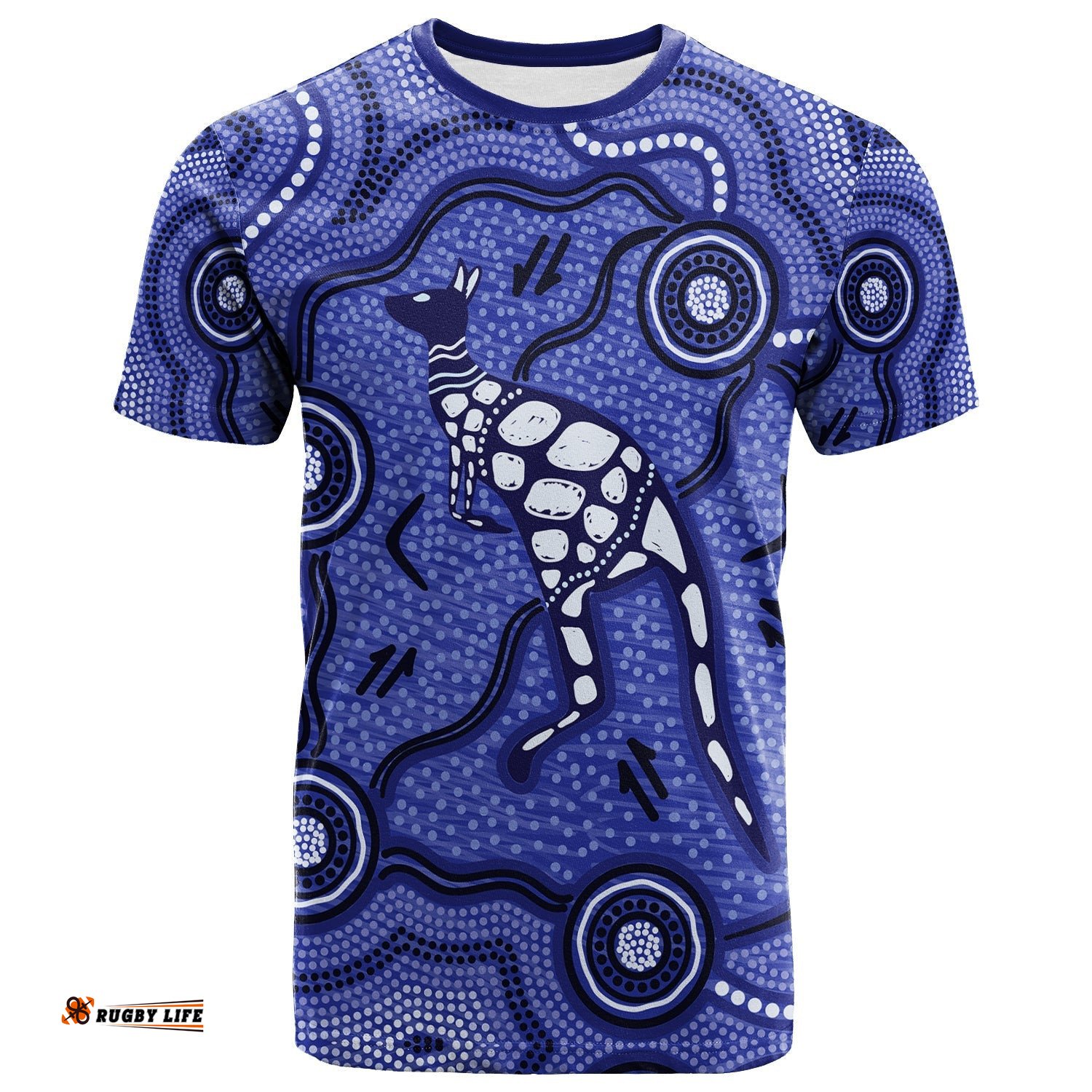 aboriginal kangaroo painting purple t shirt