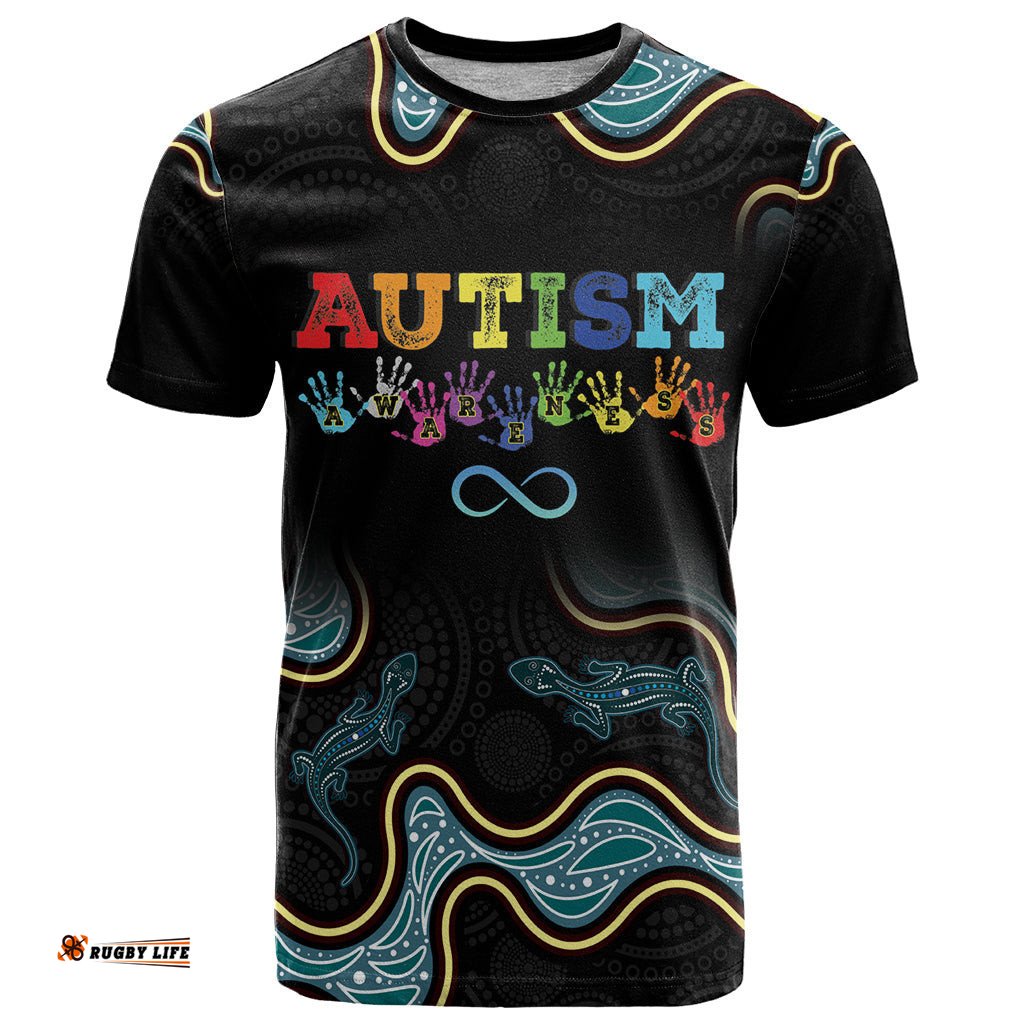 australia autism awareness 4 april aboriginal lizard t shirt